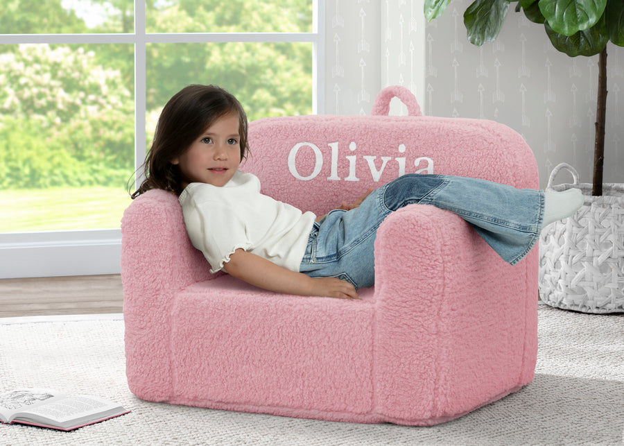 Pink Sherpa (5032) 24-Personalized Cozee Sherpa Chair for Kids