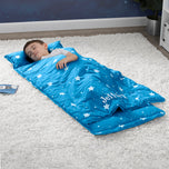 Personalized Nap Mat with Included Pillow and Blanket for Toddlers & Kids - Blue Stars (2205) - Accessories