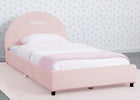 Pink with Velvet Piping (12081) 2-Personalized Upholstered Twin Bed with Round Headboard