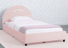 Pink with Velvet Quilted (12082) 9-Personalized Upholstered Twin Bed with Round Headboard