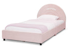 Pink with Velvet Quilted (12082) 12-Personalized Upholstered Twin Bed with Round Headboard