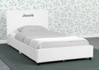 White Velvet (1600) 2-Personalized Upholstered  Twin Bed with Headboard