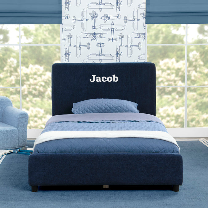 Personalized Upholstered  Twin Bed with Headboard 21-Personalized Upholstered  Twin Bed with Headboard