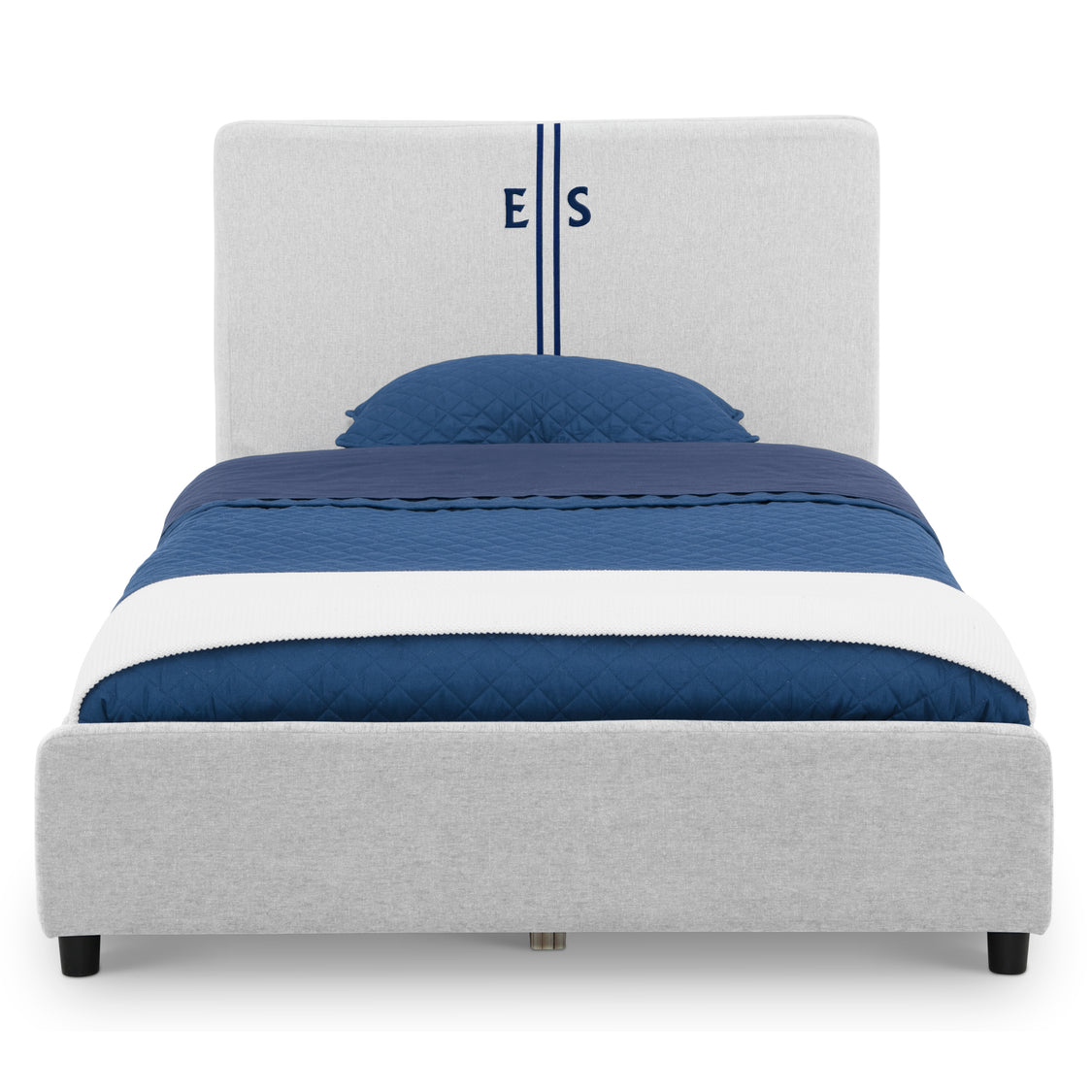 Personalized Upholstered  Twin Bed with Headboard
