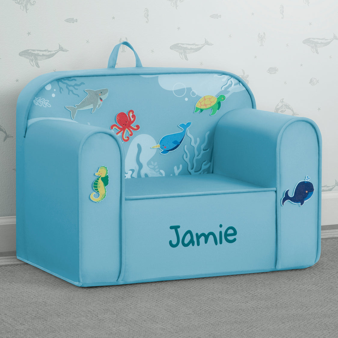 Personalized Mix & Match Cozee Kids Chair with Interchangeable Patches