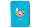 Teal Dog (1247) 12-Personalized Sherpa Throw Blanket with Storage Pocket for Kids