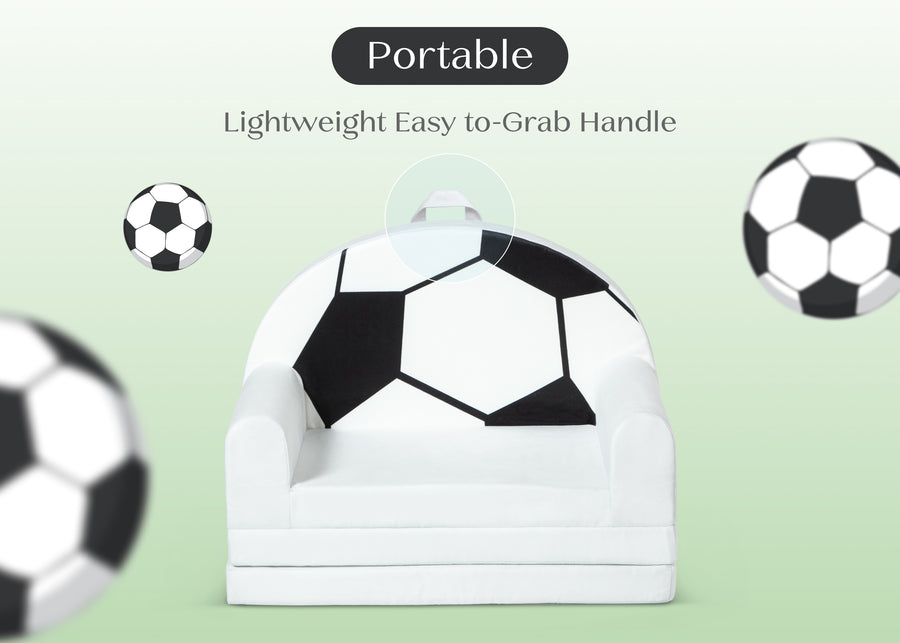 Soccer Ball (1713) 4-Cozee Soccer Ball Figural Flip-Out 2-in-1 Convertible Chair to Lounger