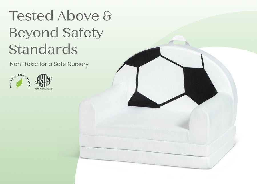 Soccer Ball (1713) 6-Cozee Soccer Ball Figural Flip-Out 2-in-1 Convertible Chair to Lounger