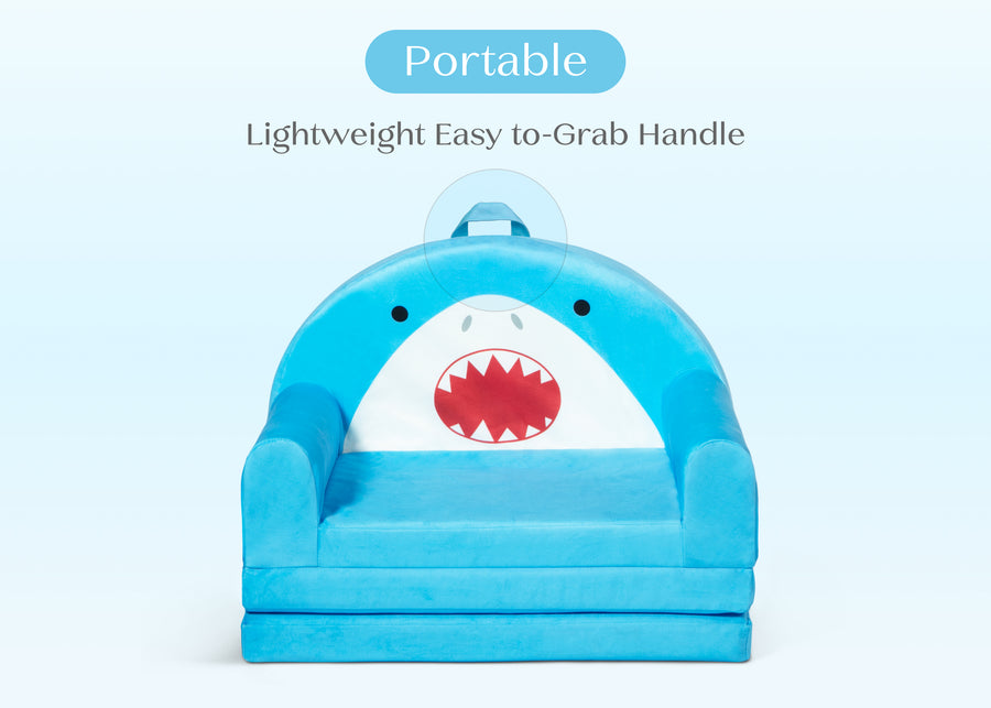 Shark (1714) 4-Cozee Shark Figural Flip-Out 2-in-1 Convertible Chair to Lounger