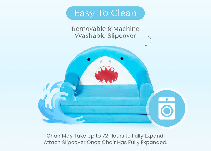 Shark (1714) 5-Cozee Shark Figural Flip-Out 2-in-1 Convertible Chair to Lounger