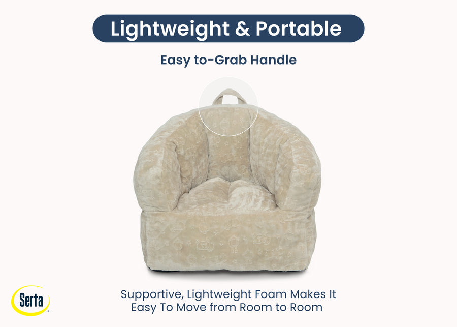 Cream (1669) 23-Kids Plush Barrel Chair