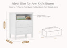 White (1245) 6-Dreamer Kids Nightstand with Interchangeable Knobs
