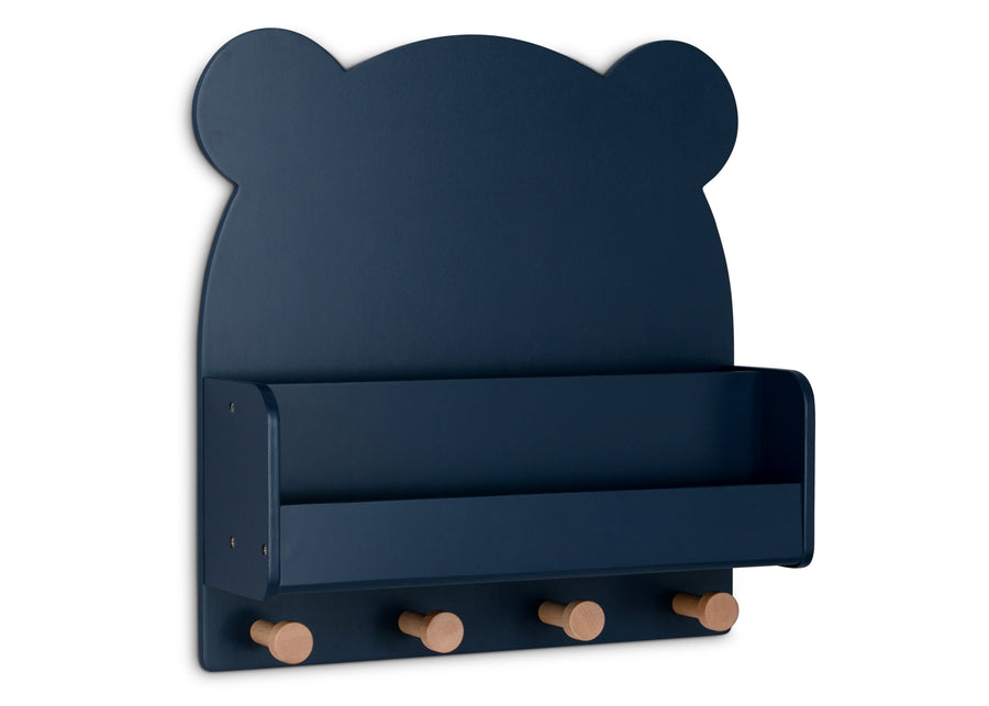 Navy (1270) 4-Brannan Bear Wall Shelf with 4 Hooks