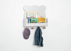 White (1282) 21-Brannan Bear Wall Shelf with 4 Hooks