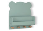 Sage Green (1284) 34-Brannan Bear Wall Shelf with 4 Hooks