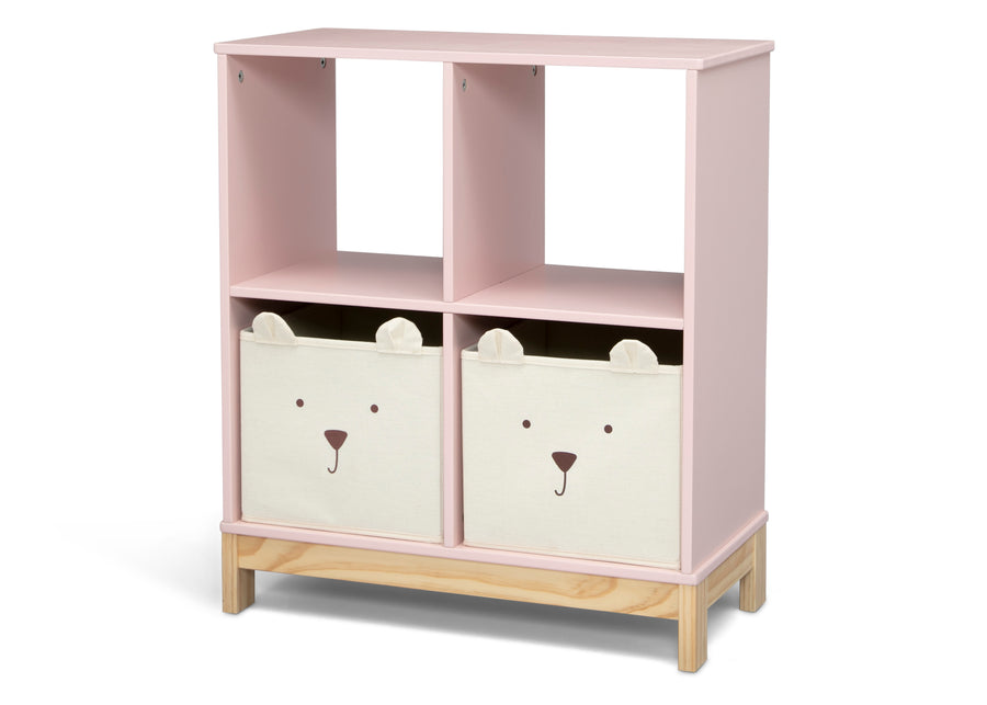 Blush (1271) 6-Brannan Bear Bookcase with Bins