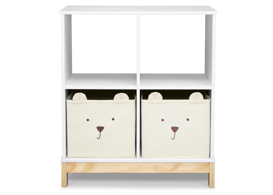 White (1282) 4-Brannan Bear Bookcase with Bins
