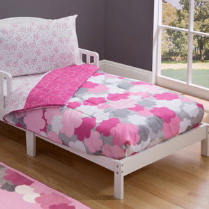 Pink and Grey Clouds (2003) 15-Girls 4-Piece Toddler Bedding Set