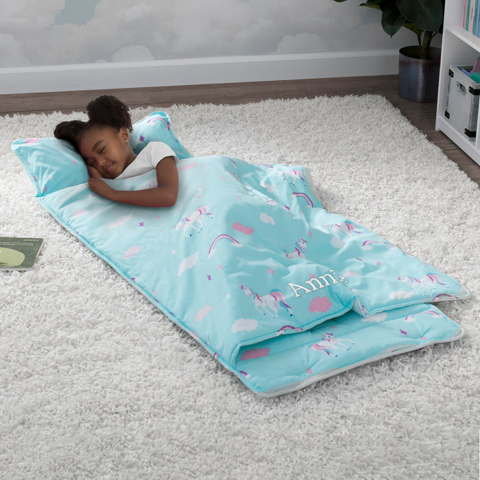 G062404 3111 Nap Mat Unicorn Lifestyle 101 1-Personalized Nap Mat with Included Pillow and Blanket for Toddlers & Kids