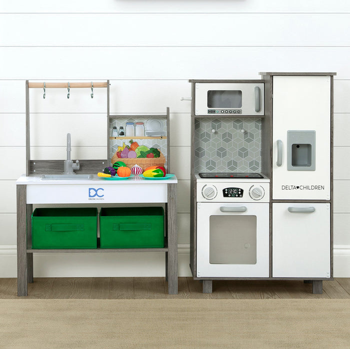 KT86587GN 1632 deluxe gourmet kitchen natural white lifestyle 1022 1-Gourmet All-in-One Corner Play Kitchen