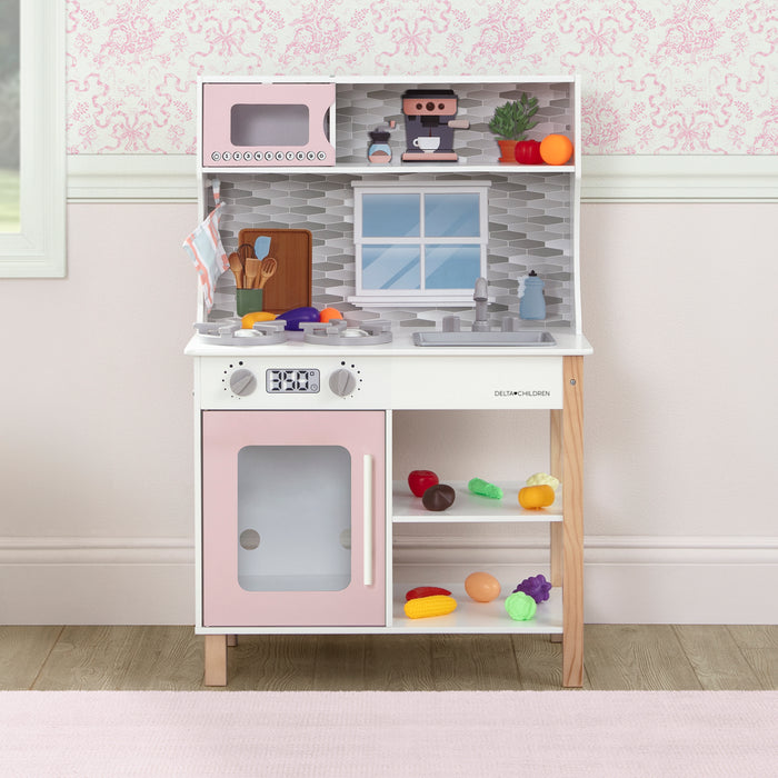 KT86594GN 1654 Tiny chef play kitchen Pink Lifestyle 101 2-Tiny Chef Play Kitchen