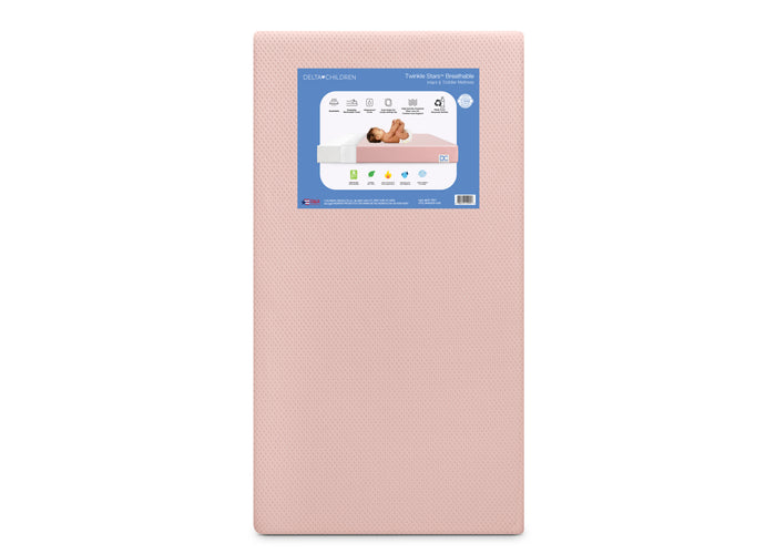 Pink (NO) 1-Twinkle Stars Breathable Baby Bed Crib Mattress and Toddler Mattress