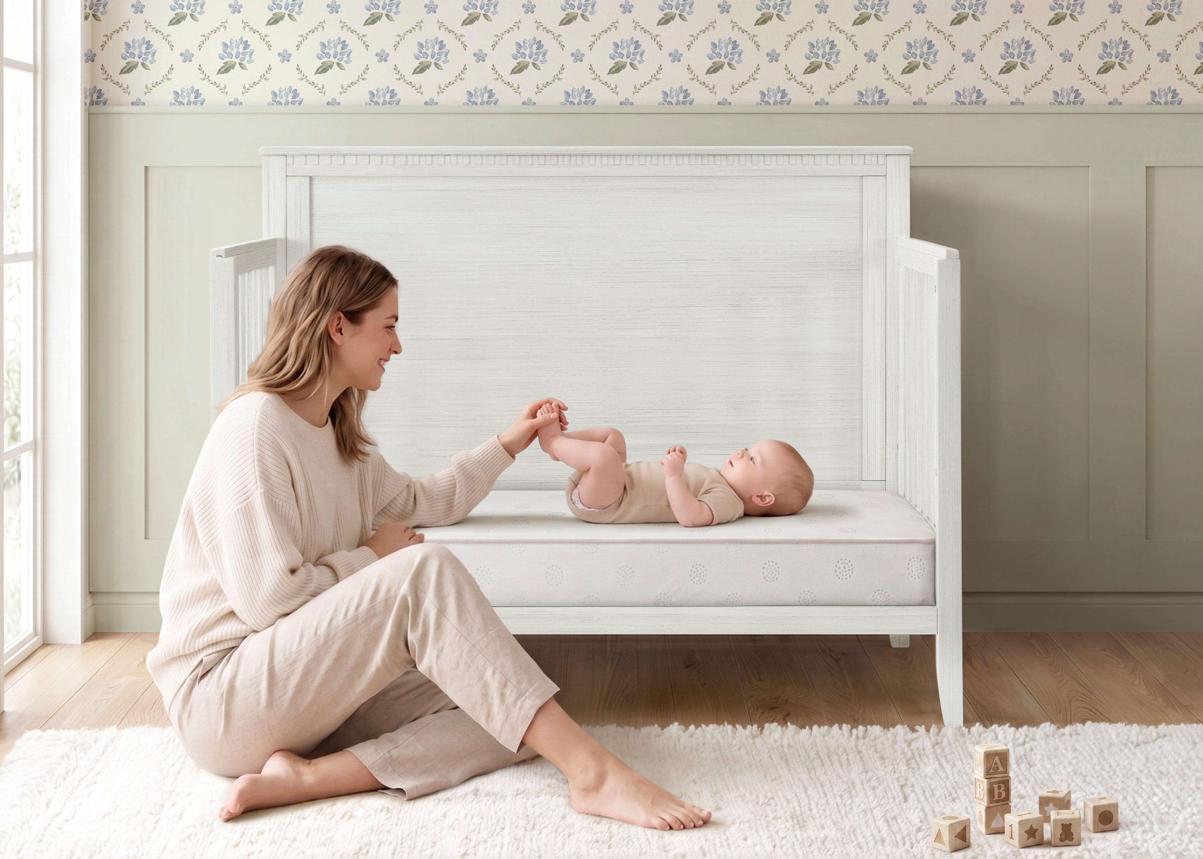 Complete The Look for Sweet Bliss Dual Sided Crib and Toddler Mattress