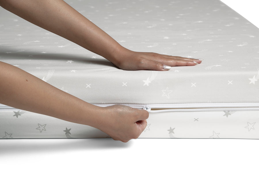White and Grey (NO) 5-Refresh 2-Stage Crib and Toddler Mattress