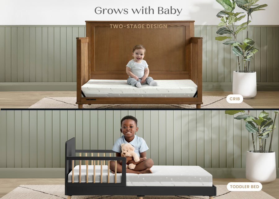 M51401 1401 Refresh White Grey Callout 01 7x5 7 3-Refresh 2-Stage Crib and Toddler Mattress