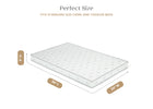 Mattress dimensions labeled with height, width, and length on a white background 6-Twinkle Galaxy 3-inch Mini/Portable Crib Mattress