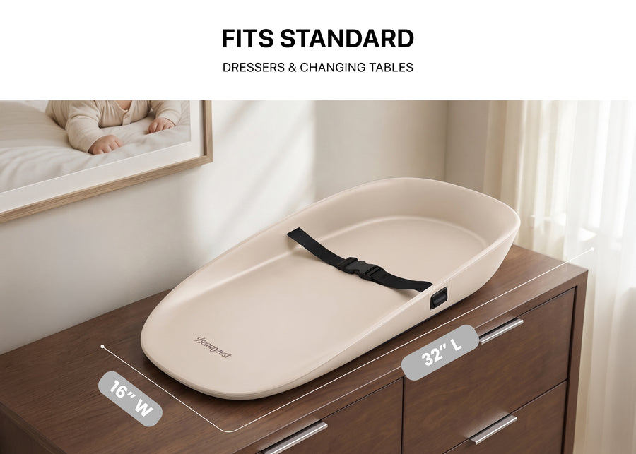 Beige (NO) 9-Beautyrest Molded Waterproof Changing Pad with Fresh Technology