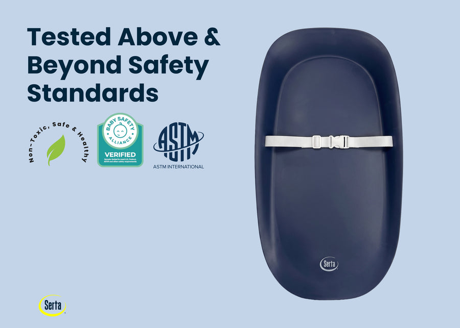 Blue (NO) 6-Serta Molded Waterproof Changing Pad with Fresh Technology