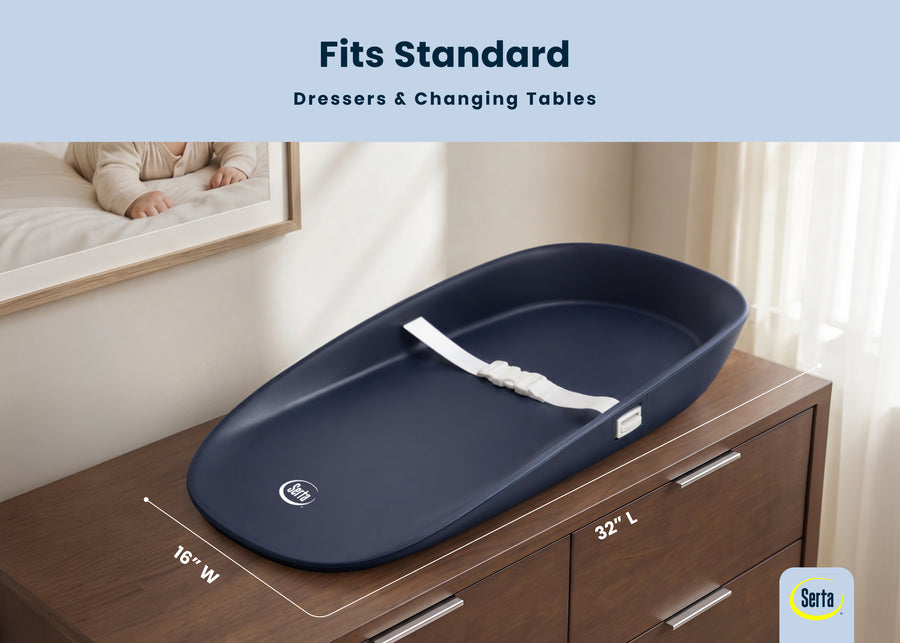 Blue (NO) 9-Serta Molded Waterproof Changing Pad with Fresh Technology