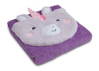 Purple Unicorn (1256) 18-Sherpa Throw Blanket with Storage Pocket for Kids