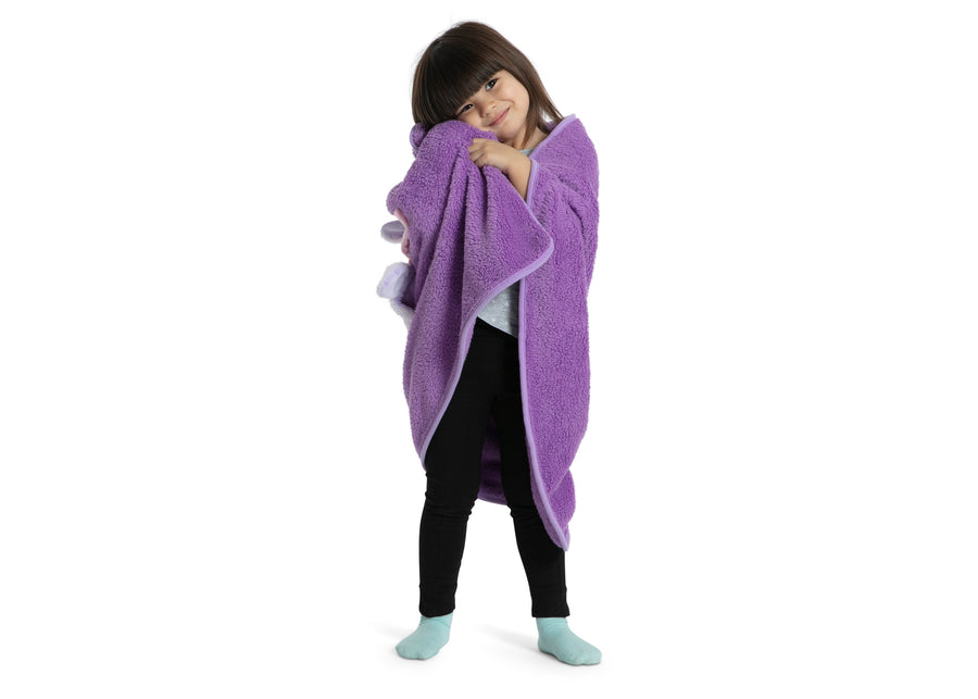 Purple Unicorn (1256) 20-Sherpa Throw Blanket with Storage Pocket for Kids