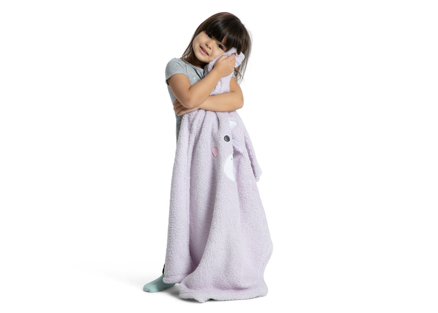 Light Purple Unicorn (1262) 16-Sherpa Throw Blanket for Kids