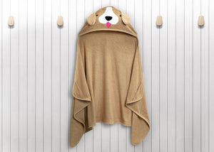 Tan Dog (1239) 3-Kids Hooded Bath Towel with Pockets