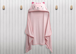Pink Cat (1261) 0-Kids Hooded Bath Towel with Pockets