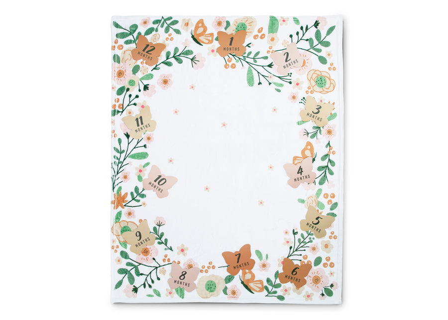 Floral (1287) 10-Milestone Baby Blanket