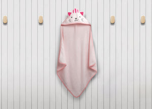 Pink Cat (1261) 3-Baby Hooded Bath Towel