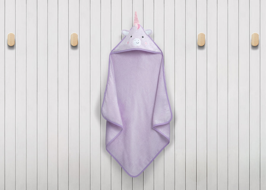Light Purple Unicorn (1262) 1-Baby Hooded Bath Towel