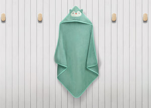 Light Teal Owl (1258) 2-Baby Hooded Bath Towel