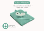 Light Teal Owl (1258) 24-Baby Hooded Bath Towel