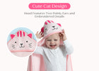 Pink Cat (1261) 33-Baby Hooded Bath Towel