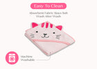 Pink Cat (1261) 34-Baby Hooded Bath Towel