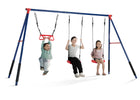 FunZone Outdoor Metal 3-Piece Swing Set - Includes 2 Swings and 1 Trapeze Bar 6-FunZone Outdoor Metal 3-Piece Swing Set - Includes 2 Swings and 1 Trapeze Bar