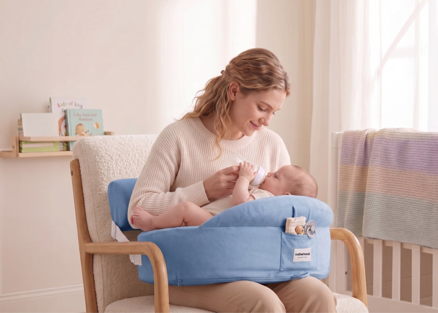 Blue (NO) 10-Nursing Pillow with Adjustable Safety Strap