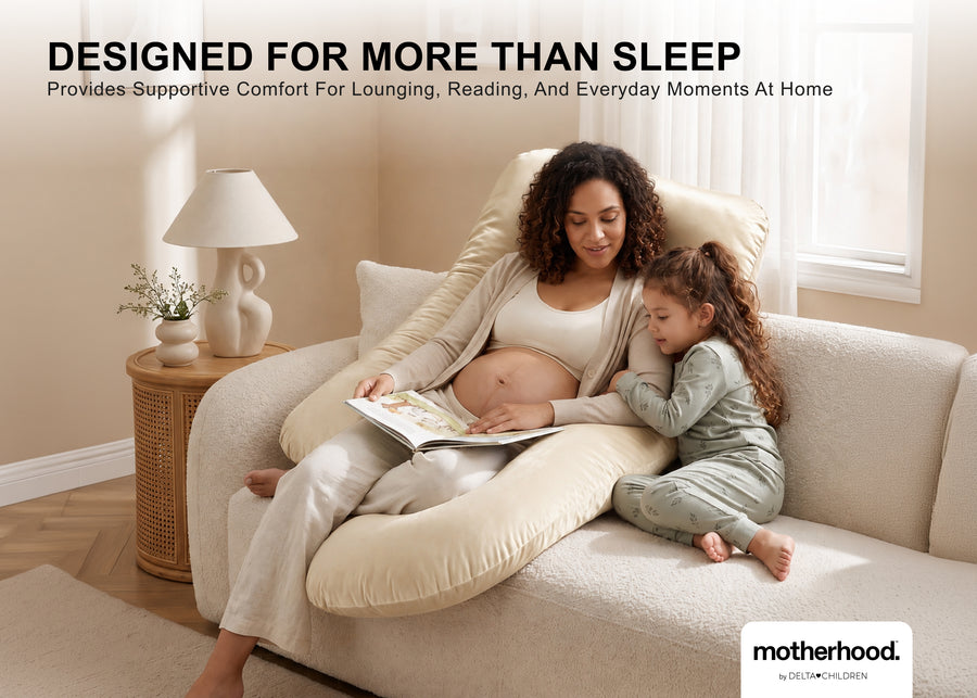 Beige (NO) 8-U-Shaped Pregnancy Pillow with Customizable Head Pillow