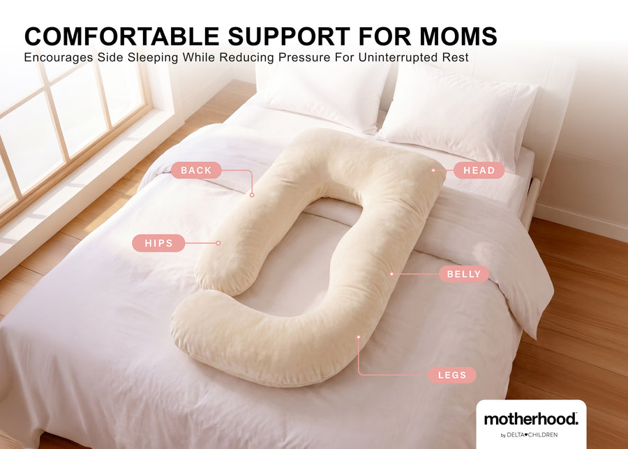 Beige (NO) 2-U-Shaped Pregnancy Pillow