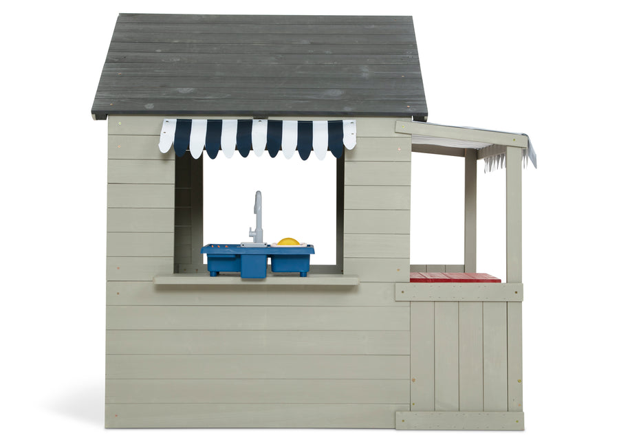 Grey (1636) 8-MySize Deluxe Outdoor Playhouse with Play Sink with Running Water, Picnic Table & Mailbox